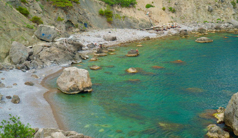Пляж в Бухте Любви Новый Свет